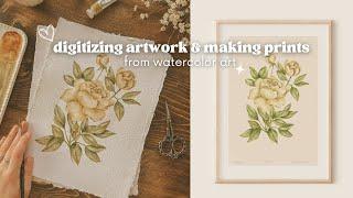 how to DIGITIZE YOUR ARTWORK | scanning, editing, sizing and putting artwork into mock-ups!