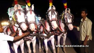 4 WHITE HORSE CART WITH LIGHTING DECORATION | WEDDING HORSE CART |