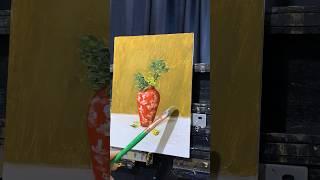 Oil Painting Time Lapse “Red Vase and Broccoli Flowers” #oilpainting #allaprima #flowerpainting