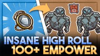 INSANE HIGHROLL: 4 Steel Amulets, 2 Stone golems & 100+ Empower | Backpack Battles