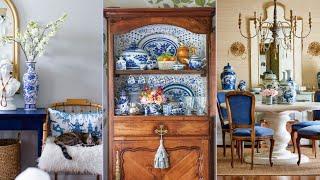 Cottage-style decoration Ideas with blue and white accent|cottage decoration #cottage #vintage