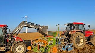 CASE IH 5140 Plus Powershift Maxxum mit Rabe Werk & Amazone D9-30 beim Weizen säen 2024 auf der Alb!