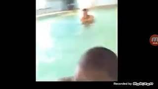 Fat black Guy cries On pool .-.