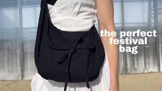 how i made a crossbody bag (from a curtain) for my festival outfit / FULL design + upcycling process