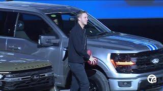 Jared Goff appears at Detroit Auto Show as Ford shows off new products