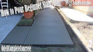 How to Pour a Beginners Concrete Slab Walkway - DIY