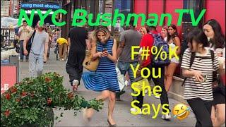 Epic bushman scares in the city!! Bushman prank reactions! (Got cursed out)