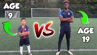 9 YEAR OLD VS 19 YEAR OLD!! PENALTY SHOOTOUT CHALLENGE!! TASH BALLER VS SV2!!