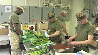 US Marine Chefs. Chow Hall Preparation.