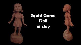 How to make  Squid Game  Doll in clay  DIY I Red Light Green light Squid Game Doll in clay I Doll