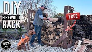 How to Build a FIREWOOD Rack From SCRAP Wood//  DIY Project with FREE Plans!!