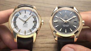 Bộ đôi Omega vàng đúc | Omega Seamaster Aquaterra vs Omega De-ville Hour vision