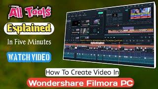 Wondershare Filmora PC Editing Explained One by One Tools | Filmora Free Version | Hindi Urdu