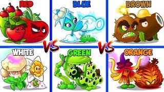 Random 7 Pairs Colorful Plants - Who Will Win? - PvZ 2 Team Plant Vs Team Plant