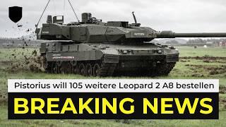 Pistorius will 105 weitere Leopard 2 A8 bestellen - Rumänien beschafft 54 K9 Thunder
