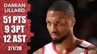 Damian Lillard's tear continues with 51 points for Trail Blazers vs. Jazz | 2019-20 NBA Highlights