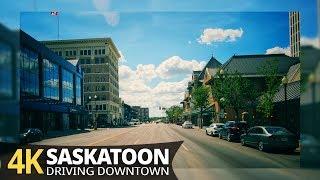 Saskatoon 4K60fps - Driving Downtown - Saskatchewan, Canada