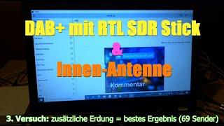 DAB+ mit RTL SDR und Innen-Antenne ... Indoor Antenna (69 Sender, stations)