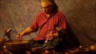 10 min  Chakra Meditation Series~Note C~1st~Root Chakra with Tibetan Bowls~No Vocals