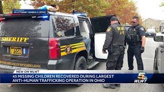 45 missing children recovered during largest statewide anti-human trafficking operation in Ohio