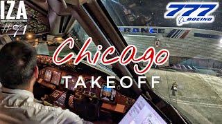 B777 ORD  Chicago | TAKEOFF 10L | 4K Cockpit View | ATC & Crew Communications