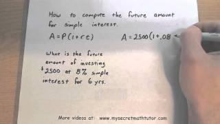 Consumer Math - How to Compute Future Amount for Simple Interest