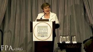 2019 Financial Services Dinner- Kristalina Georgieva Accepts The Foreign Policy Association Medal