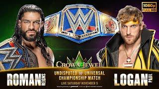 2022 Crown Jewel Roman Reigns vs  Logan Paul WWE Universal Championship | 2K22 Gameplay