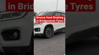 Bridgestone Tyres का कमाल  Brezza Braking at 90 kmph #shorts