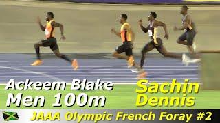 Ackeem Blake | Sachin Dennis | Nigel Ellis | Adrian Kerr | Men 100m | JAAA Olympic French Foray #2