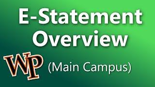 Understanding your E-Statement (Main Campus)