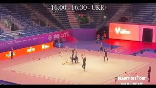 Group Team Ukraine 3 Ribbons/2 Balls Podium Trainings - World Championships Valencia 2023