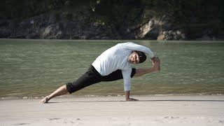 Beach Yoga Bliss with Dedicated Yogis of Rishikesh vinyasa yoga school 