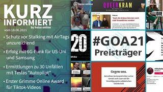 AirTags, 6G, Tesla, Grimme Online Award | Kurz informiert vom 18.06.2021 by heise online