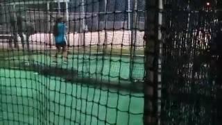 Celeste Aguilar Hitting in batting cage C/O 2022