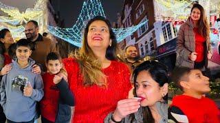 Central London me log aab samosa bechne lage! Nightlight view dekhne gaye central London xmas pe !