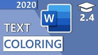 How to Change the Fill -, Outline- and Background Color of Text in Word - 2.4 Master Course (2020)