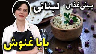 طرز تهیه بابا غنوش پیش غذای لبنانی با بادمجان کبابی