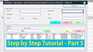 Fully Automated Data Entry Form in Excel - Part 5 (Full Screen, Zoom and Dynamic Combo-box)