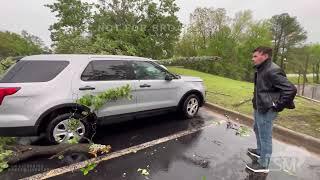 04-05-2025 Little Rock, Arkansas - Severe Storm Damage - Trees on Cars