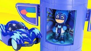 PJ Masks बच्चों के लिए रेस कार खिलौना वीडियो!