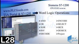 Siemens TIA portal Word logic instructions AND, OR, XOR, INV, DECODE, ENCODE, SELECT, MUX, DEMUX