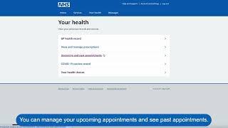 Your health page in the NHS account