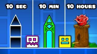 10 Second vs 10 Minute vs 10 Hour Level In Geometry Dash!