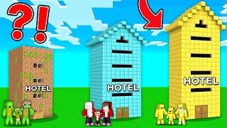 Baby JJ vs Mikey vs Banana Kid HOTEL Survive Battle in Minecraft! - (Maizen TV)