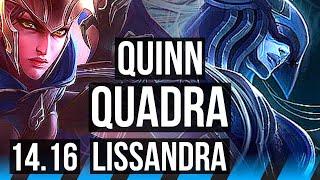 QUINN vs LISSANDRA (MID) | Legendary, 25/2/8, Quadra, 7 solo kills, 49k DMG | BR Master | 14.16