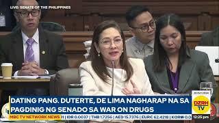 Dating Pang. Duterte, De Lima nagharap na sa pagdinig ng Senado sa War on Drugs