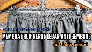 Cara Mudah & Praktis Membuat Rok Kerut Lebar Anti Gembung, Gak Bikin Gendut