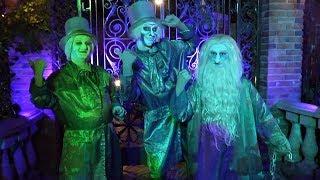 We Meet Hitchhiking Ghosts and Tightrope Girl near Disneyland Haunted Mansion (at Special Event)