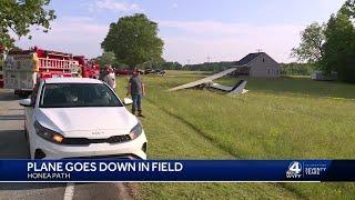 Emergency crews respond after small plane goes down in Upstate field